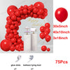 Red balloon garland arch kit featuring balloons in various sizes and a gluing tool