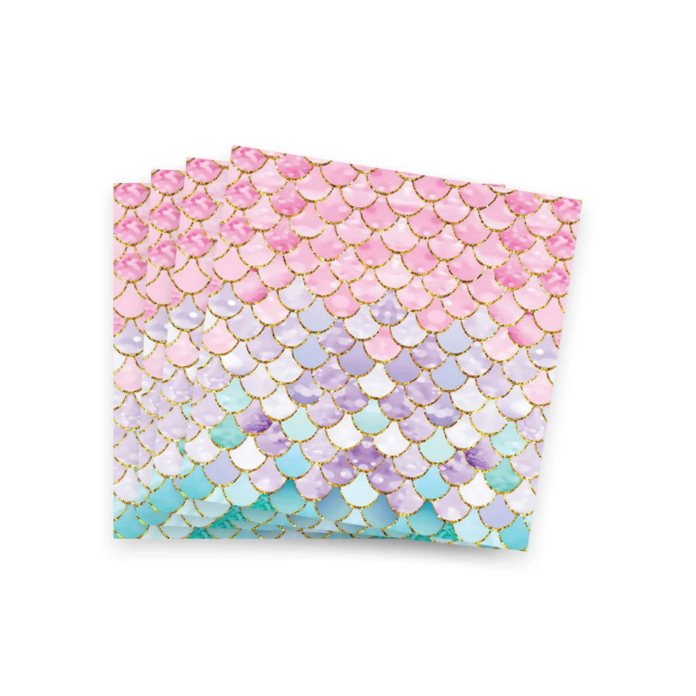 Purple Mermaid Birthday Party Supplies Kit for Girls