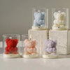 Rose Bear Scented Soy Wax Candle in Glass Cup