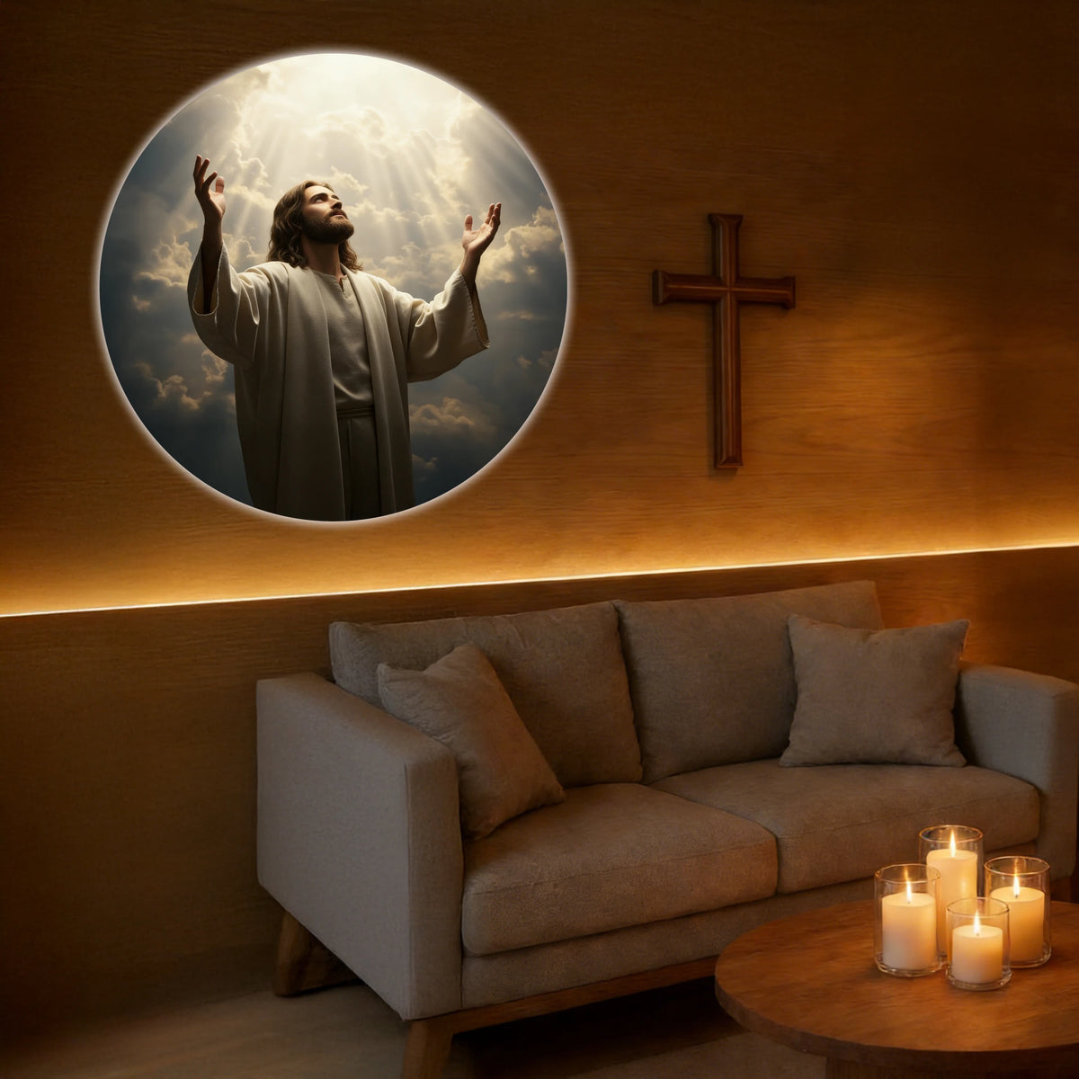 Sacred Light Projector with Six God & Jesus Patterns