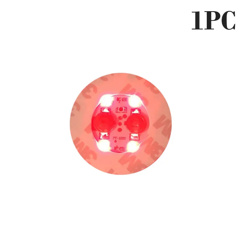 A single luminous LED coaster light, pink in color, designed for bottles and glasses.