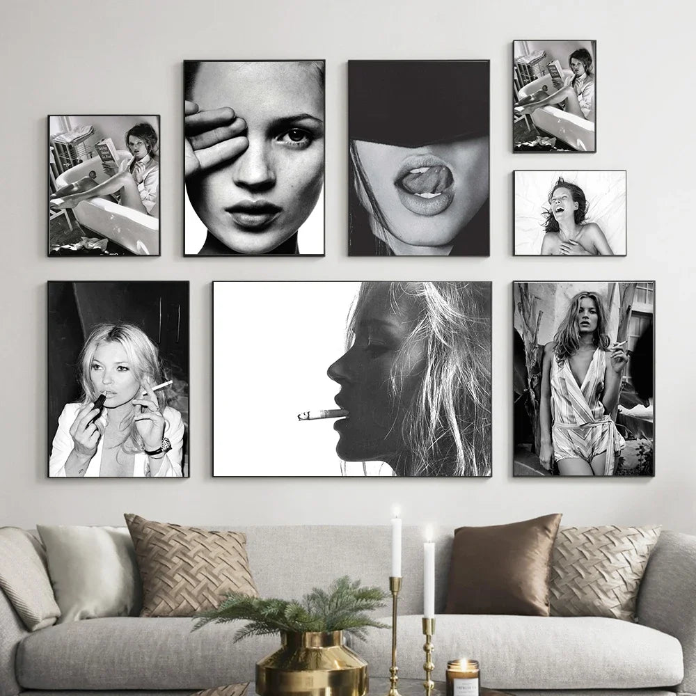 Elegant Wooden Picture Frame with Artistic Canvas Print