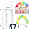 A set of plastic balloon arch columns and stands for creating decorative arches and garlands.