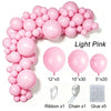 Light pink latex balloon garland kit with balloons, ribbon, chain, and glue for party decor