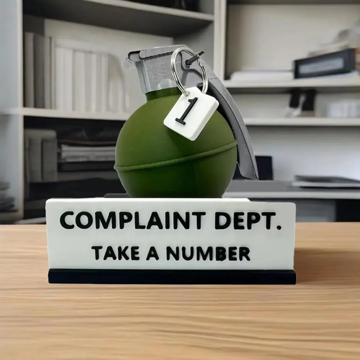Grenade Complaint Department Desk Sign