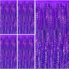 Violette Tinsel-Fransen-Hintergrundvorhänge mit welliger Textur und irisierendem Schimmer