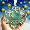 Handcrafted acrylic friendship snowflake Christmas pendant with two figures inside a leaf shape