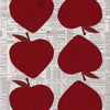 A red apple graphic with the text I love you printed on it.