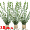 30 pieces of artificial eucalyptus stems with realistic green leaves used for home decor and wedding centerpieces
