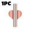 A modern wall-mounted flower vase featuring vertical stripes of rose gold and white.