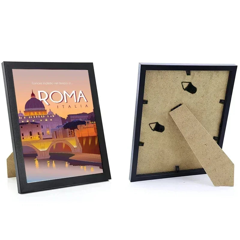 Elegant Wooden Picture Frame with Artistic Canvas Print