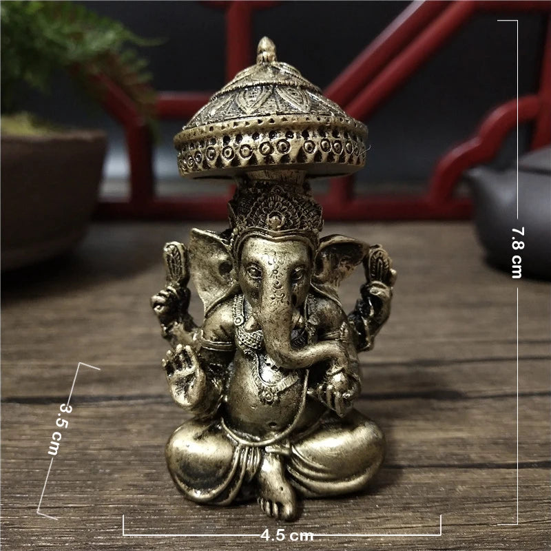 Bronze Ganesha Buddha statue with a dome top and seated posture for home decor
