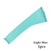 Light blue stretchy hair net cap with drawstring sleeve for dreadlocks