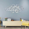 Set of 24 Gold & Silver Mirror Circle Wall Stickers