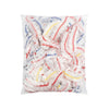 Bag of reusable clear cling film with various colored stripes for food storage