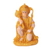 Handcrafted golden resin statue of Hanuman holding a mace, used for meditation and home decor.