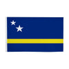 A dark blue flag with three white stars and a yellow stripe across the middle.