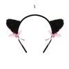 Lace Cat Ear Headband with Elegant Bow Details