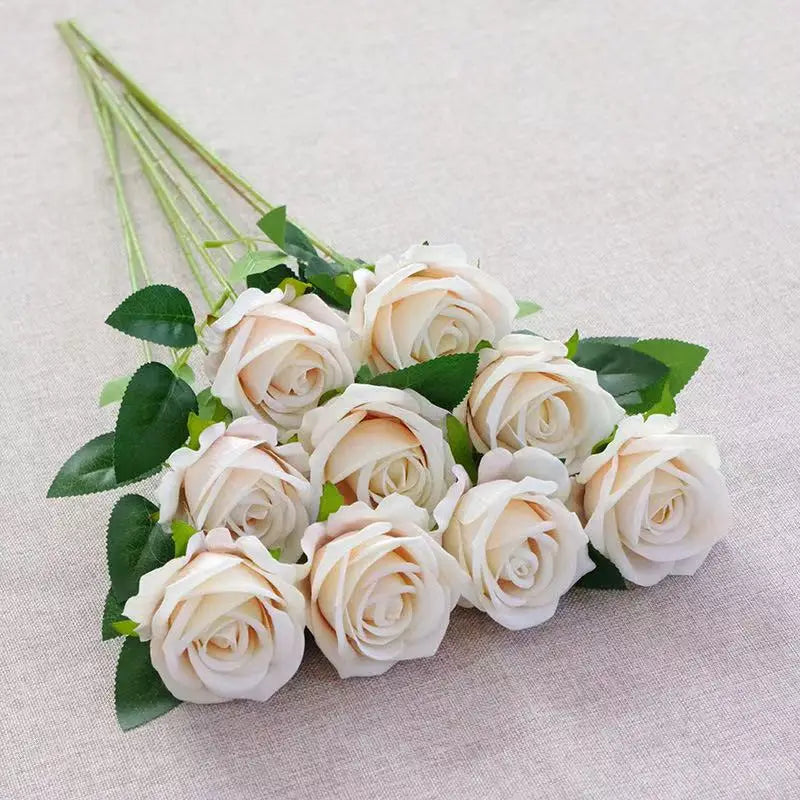 Realistic Velvet Artificial Roses – 20" Stems for Weddings & Home Décor