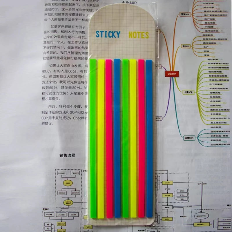 A set of sticky notes and index tabs with 160 transparent stickers displayed in a vertical arrangement.