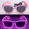 Pink light up EL wire party glasses with dark lenses