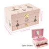 Pink wooden music box shaped like a ballet dancer for jewelry and keepsakes