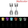 A set of multicolor LED light-up flashing stud earrings with color-changing zircon stones.