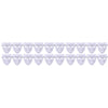 A row of white performance masks for dance, cosplay, and Halloween