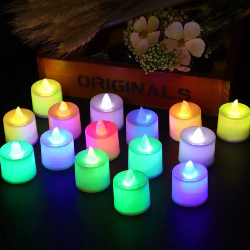 Flameless LED Tealight Candles with Warm Glow