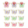 A set of pink and green butterfly table decor kits for a garden party