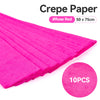 Pink crepe paper in a 50 x 75 cm roll, showing the texture and color.