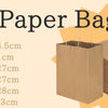 Various sizes of kraft paper bags and crinkle cut paper filler products are displayed.
