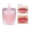 A package of Shimmer lip oil gloss showing before and after results on lips.