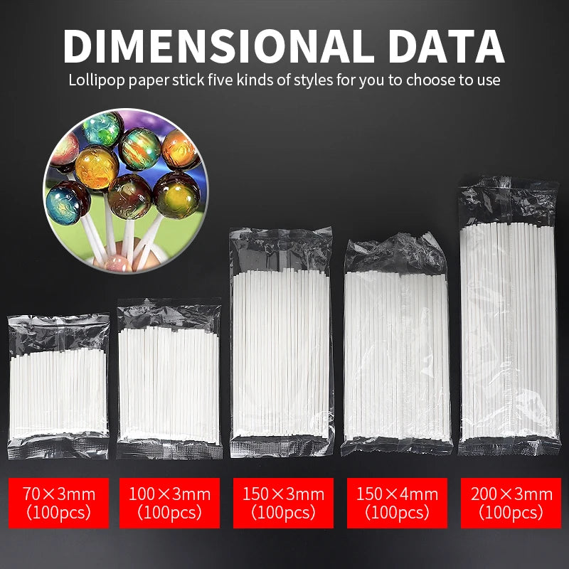 Five kinds of lollipop paper stick styles for dimensional data products
