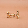 Brass Dachshund Figurine – Mini Tabletop Dog Statue