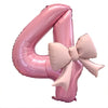 Pink Bowknot Number Foil Balloons – 40-Inch Party Decoration Set