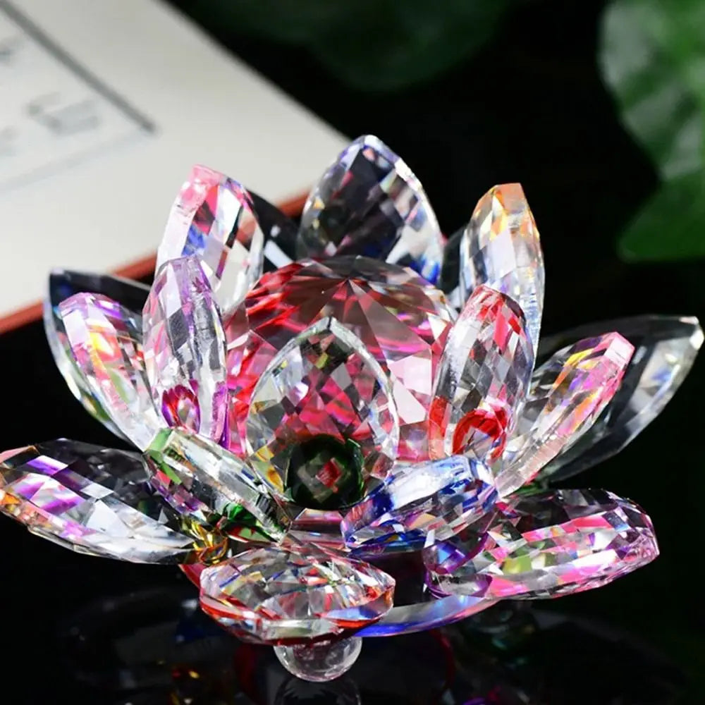 Crystal Lotus Flower Feng Shui Decorative Ornament