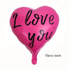 A pink heart-shaped balloon with the text I love you printed in black script.