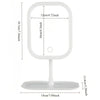 A white LED touch makeup mirror with a round base and rectangular mirror surface.