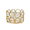 Gold crystal tealight candle holder with a metal base