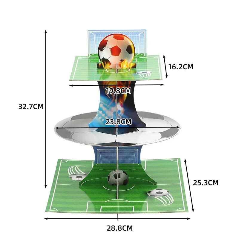 Fußball-Cupcake-Topper mit Fußball und grünem Spielfeld-Design