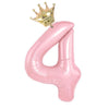 Pastel Pink Foil Number Balloons (0-9) for Birthday Party Decorations