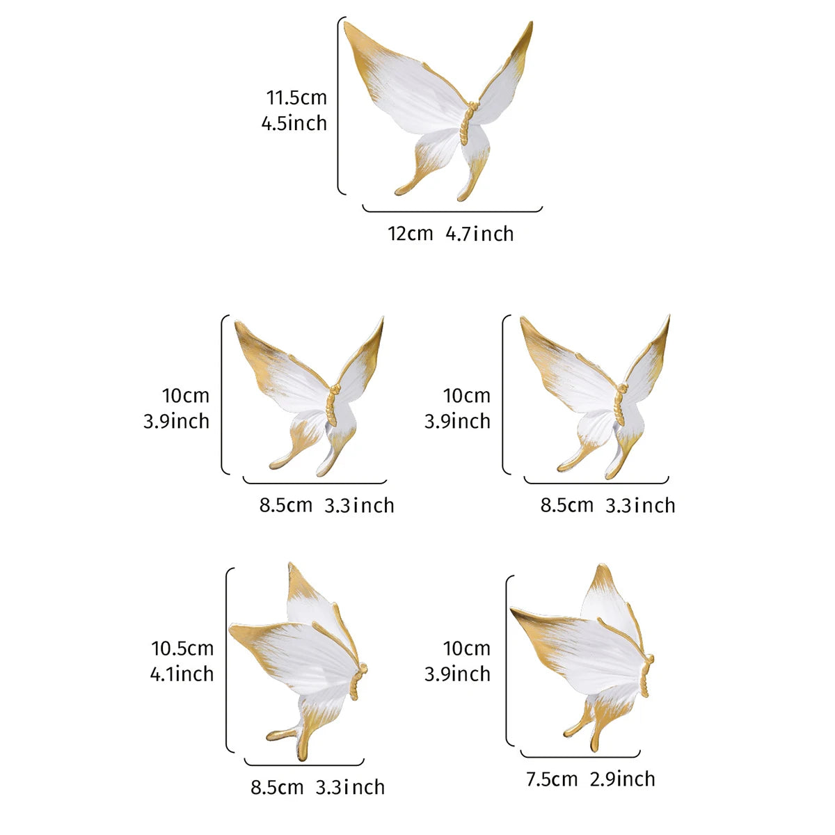 Handcrafted Resin Butterfly Wall Decor Set