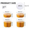 Four sets of folding dessert table cupcake display stands in orange color shown from the side.
