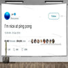 A social media post featuring a blue circular profile picture and text that reads I'm nice at ping pong.