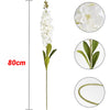 Artificial delphinium bouquet with white flowers and green stems