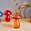 Mushroom-Shaped Glass Hydroponic Vase with Colorful Finish