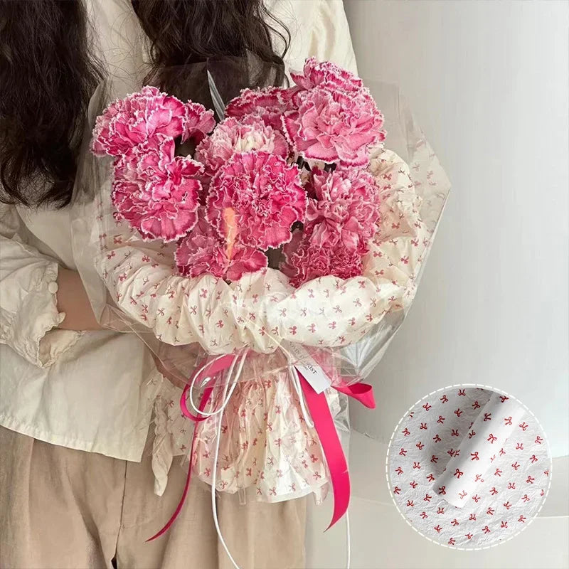 Pink Bowknot Wrapping Paper for Bouquets and Gifts