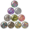 Round Leaf Pattern Flat Back Glass Cabochons for Jewelry Making