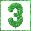 Giant Green Pixel Number Foil Balloon for Birthday Parties